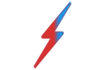 Red and Blue Gradient Lightning Bolt